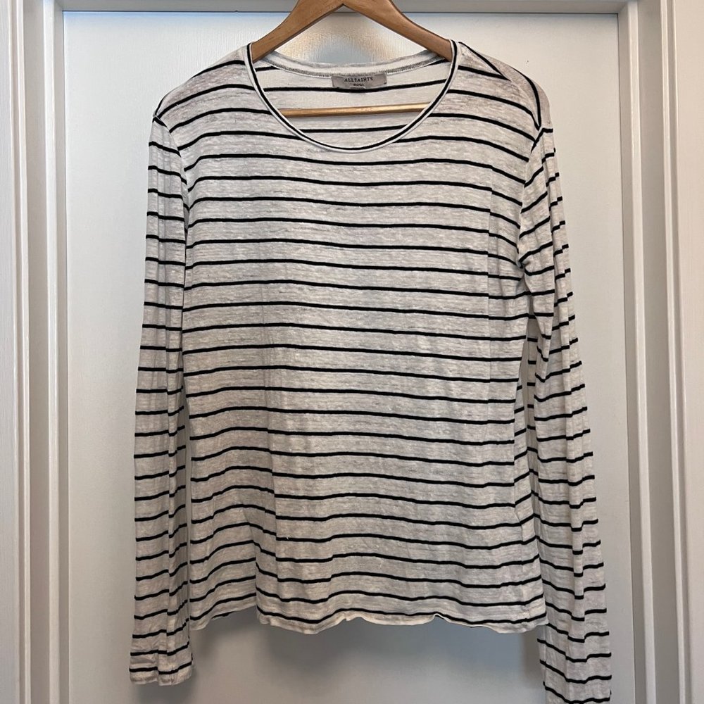 All Saints nautical striped long sleeve top